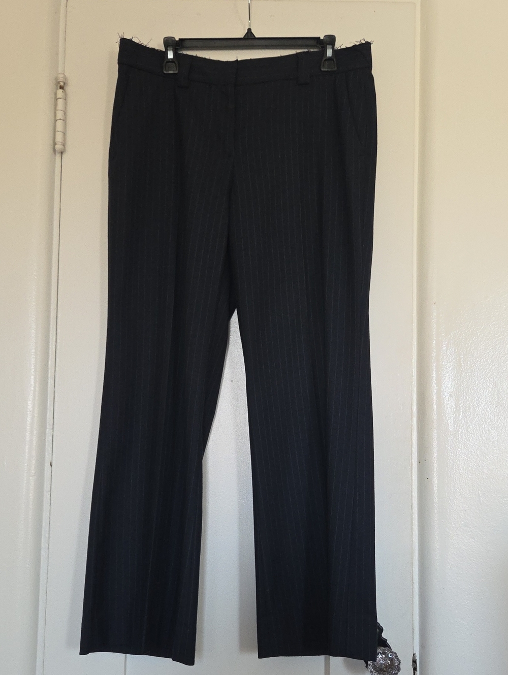 ZARA NWOT Pinstripe Low Rise Flared Trousers  Size Large